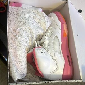 Kids White and Pink Sneakers